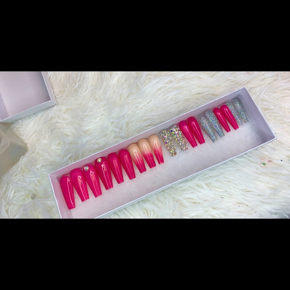 Ombré bling press on nails
